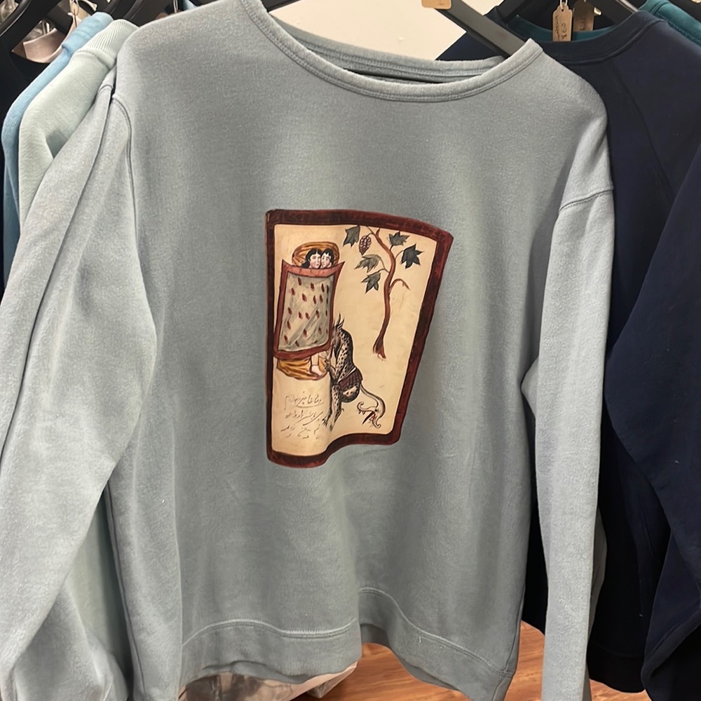 Foot licker baby blue sweatshirt Persian astrology and magic  print